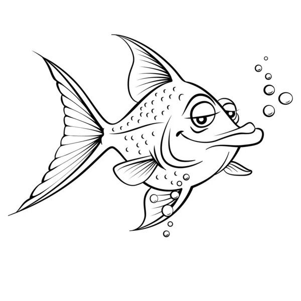 그려진된 물고기 — 스톡 벡터