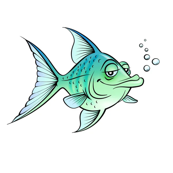 Peixe dos desenhos animados verde —  Vetores de Stock