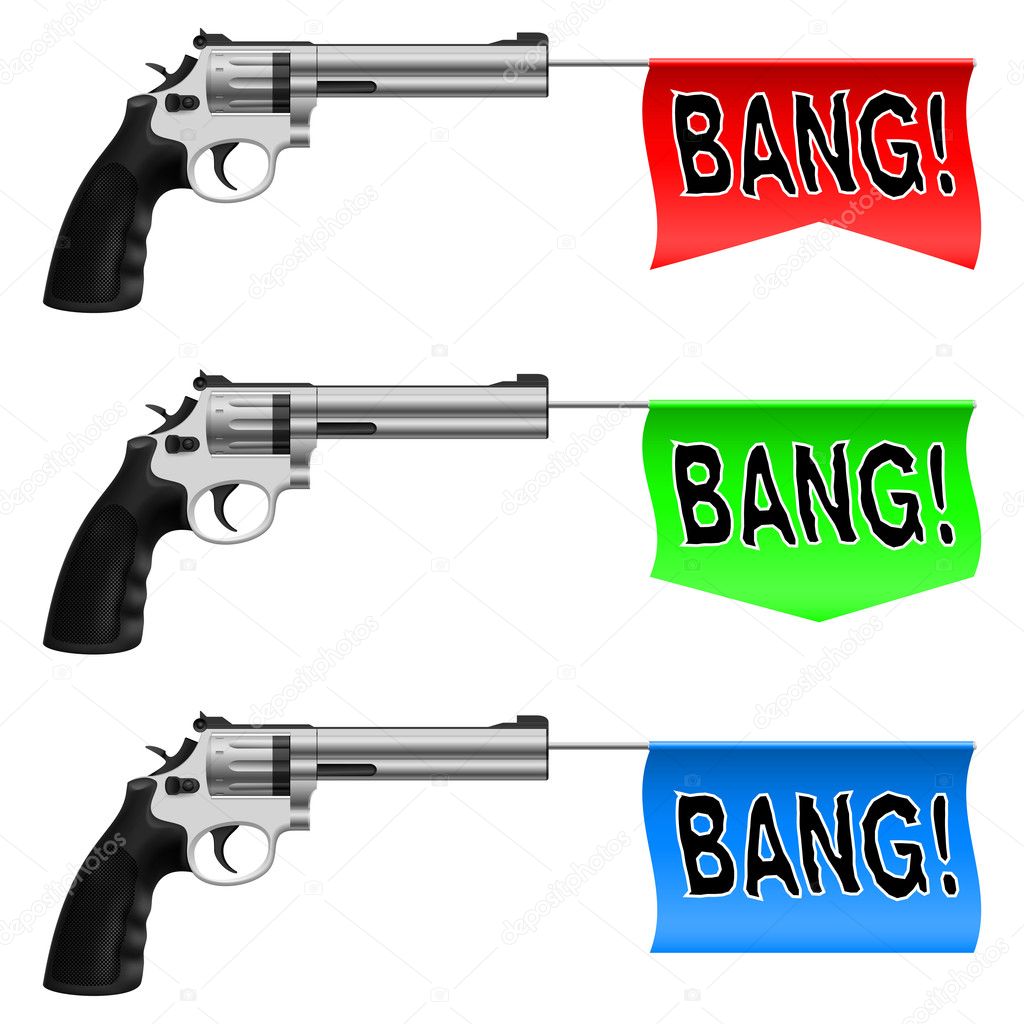 Guns with Bang Flags