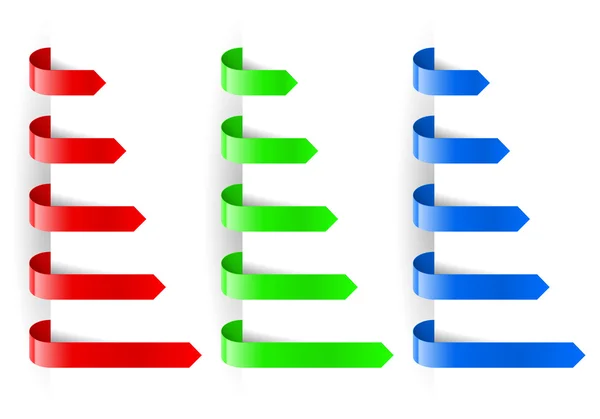 Färg pilar markör papper — Stock vektor
