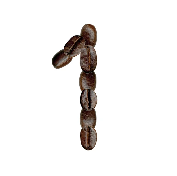 Zahl aus Kaffeebohnen — Stockfoto