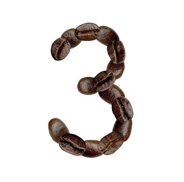 Number from Coffee Beans — Stock Photo, Image