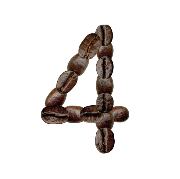 Number from Coffee Beans — Stock Photo, Image