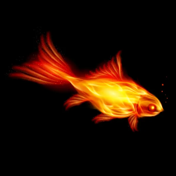 Pesce in fiamme — Vettoriale Stock