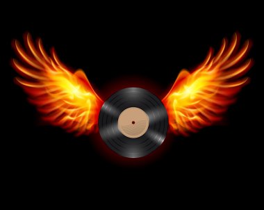 Flying Vinyl record clipart