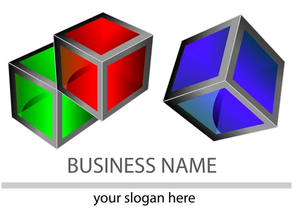 3D логотип с отражением — стоковое фото