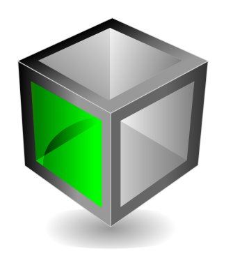  green cube clipart