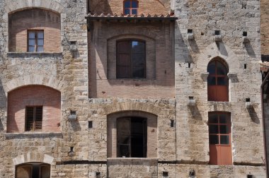Toskana İtalya san Gimignano taş duvar