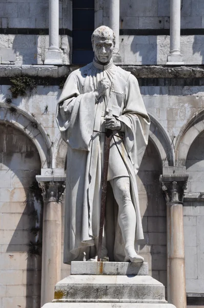 The statue of Francesco Burlamacch Lucca Italy — Stock Photo, Image