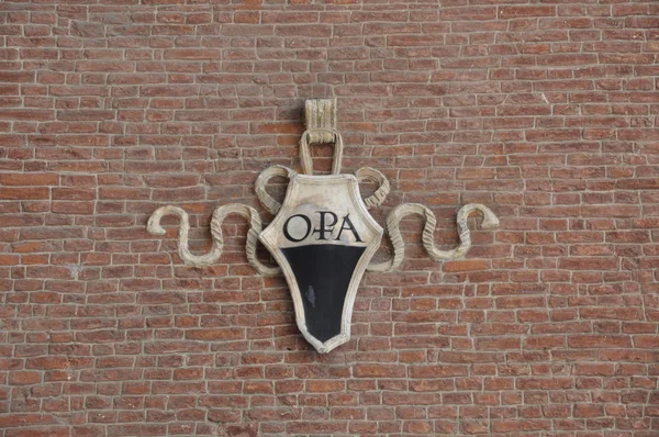 Siena-Symbole an den Wänden der Stadt — Stockfoto