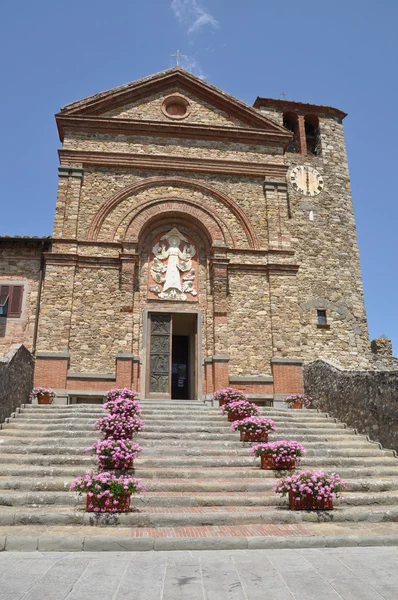 Den historiska kyrkan i chianti Toscana Italien pazano — Stockfoto