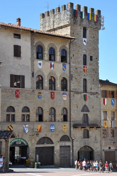 Arezzo kare, turistik yerlerin Toskana — Stok fotoğraf