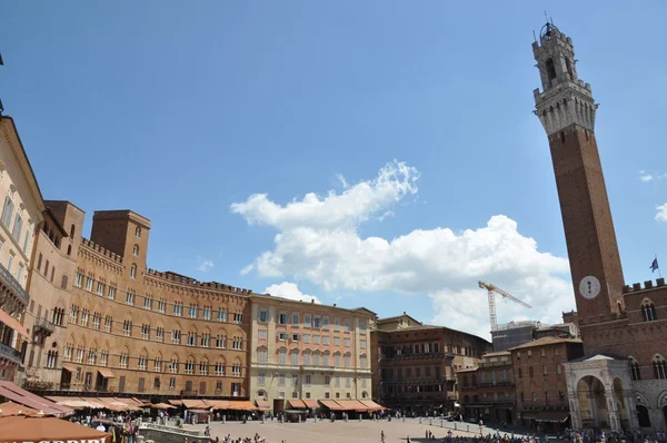 Náměstí Piazza del campo siena Itálie — Stock fotografie