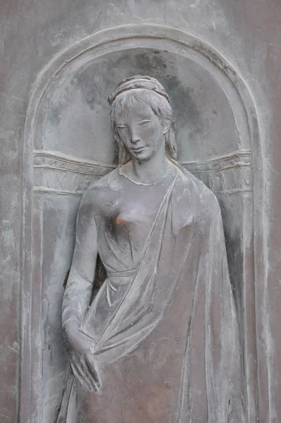 Bas-relief of a woman Siena — Stock Photo, Image