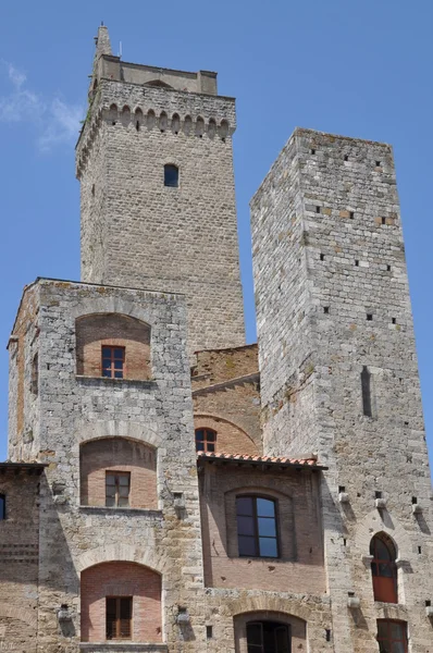 Steinmauer von San Gimignano — Stockfoto