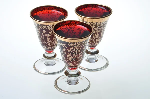 Murano camlardan içinde alkollü içki — Stok fotoğraf