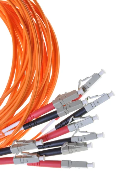 Vícevidové optické patch kabel do sítě s konektor lc — Stock fotografie