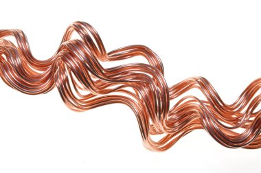 Current flow, wavy copper wire clipart