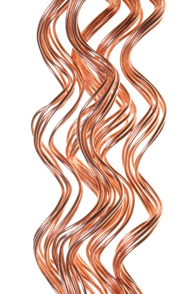 Fluxo de corrente, fio de cobre ondulado — Fotografia de Stock