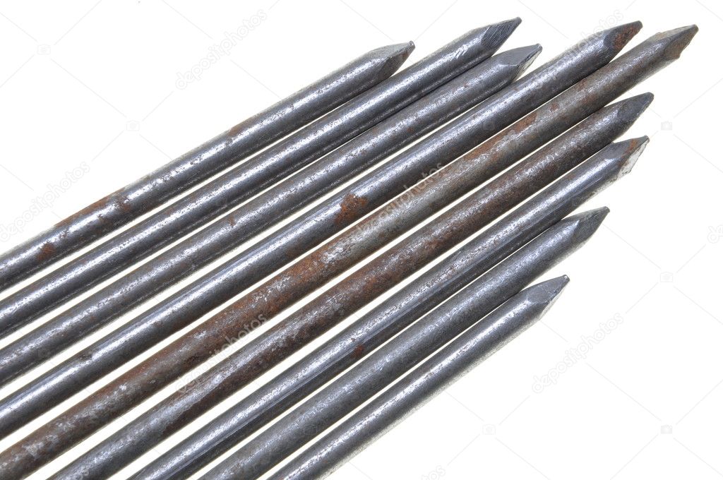 Nails sharp metal rods