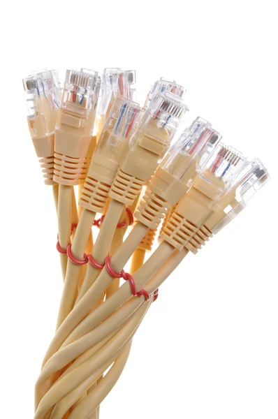 Bundle yellow network cable — Stock Photo, Image