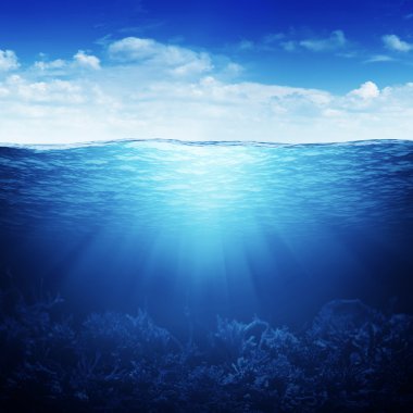 Waterline and underwater background clipart