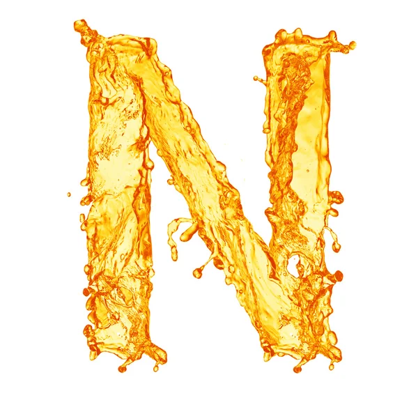 Turuncu sıvı sıçrama alfabesi — Stok fotoğraf
