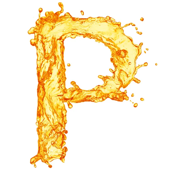 Πορτοκαλί υγρό splash αλφάβητο — Φωτογραφία Αρχείου