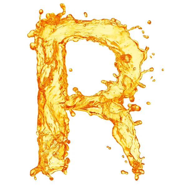 Orange flytande splash alfabetet — Stockfoto
