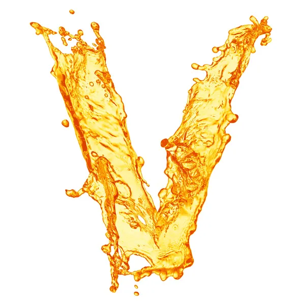 Orange liquid splash alphabet — Stock Photo, Image