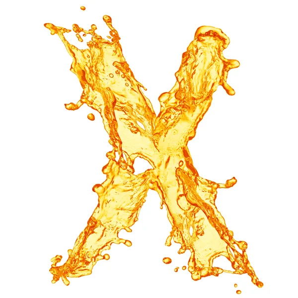 オレンジ色の液体のしぶきのアルファベット — ストック写真