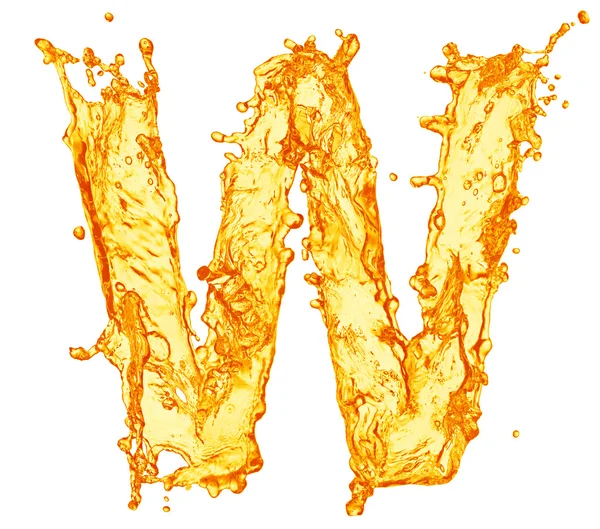 Alfabeto de respingo líquido laranja — Fotografia de Stock