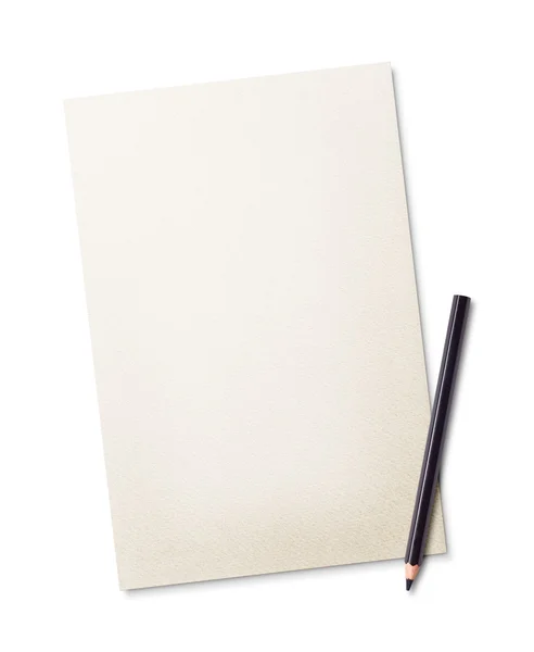 Empty Vintage old paper with pencil — Stock Photo, Image