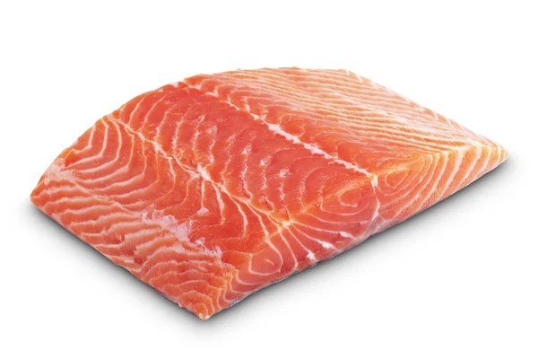 Lax biff röd fisk på vit — Stockfoto