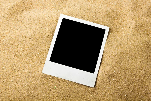 Empty photo on background beach sand — Stock Photo, Image