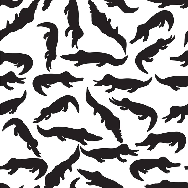 Crocodile silhouette motif sans couture — Image vectorielle