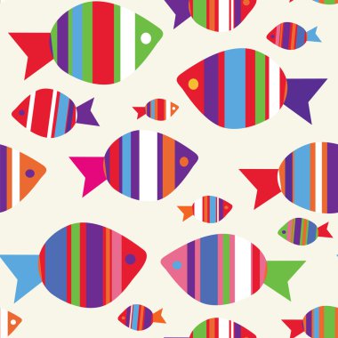 Fishes seamless funny pattern clipart