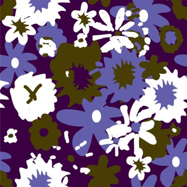 Seamless retro floral background clipart