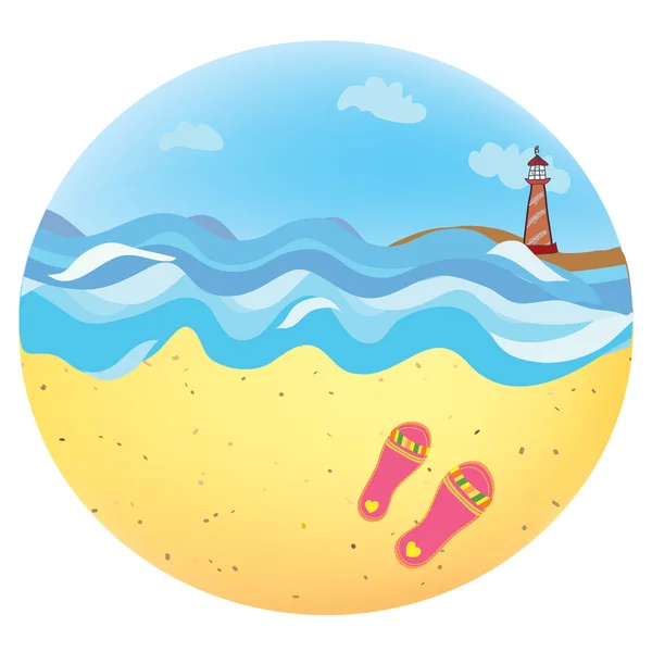 Mar vacaciones icono de dibujos animados — Vector de stock