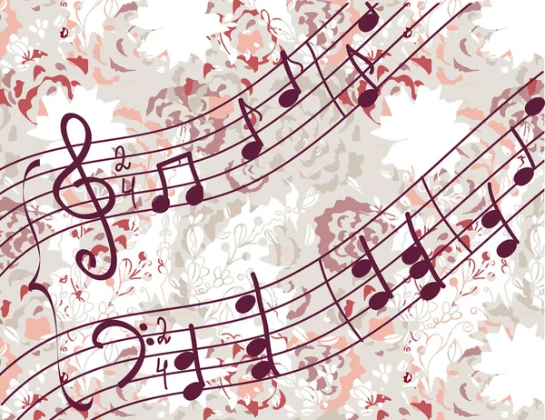 Музыкальный фон с мелодией — стоковый вектор