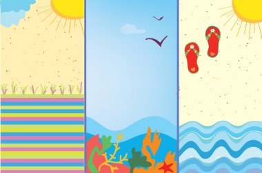 Sea banners cartoons clipart