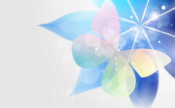 Fond lumineux abstrait avec fleur et papillon . — Image vectorielle