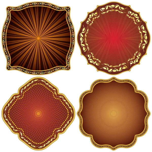 Cadres décoratifs décoratifs dorés . — Image vectorielle