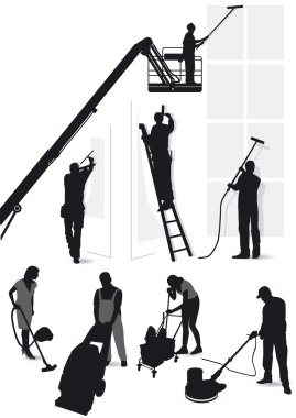 Building services and cleaning clipart