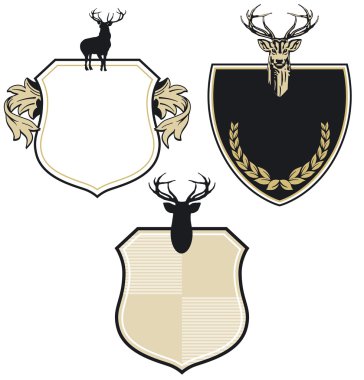 Coat of arms with three deer clipart