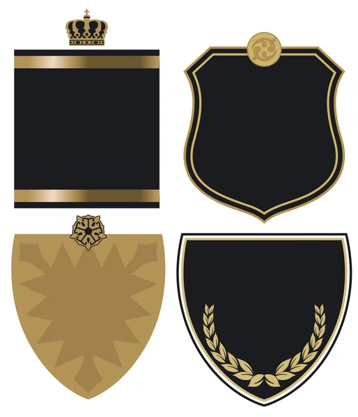 Gold und schwarzes Wappen — Stockvektor