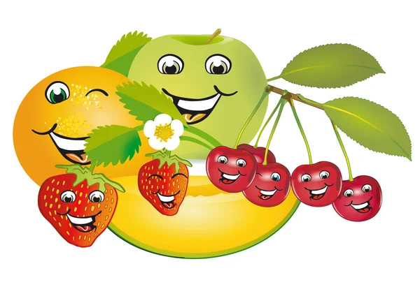Fruta sonriente — Vector de stock