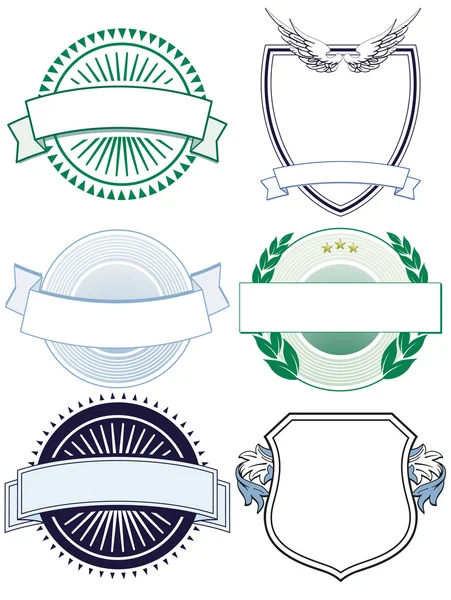 Six sign and crests — Stock Vector