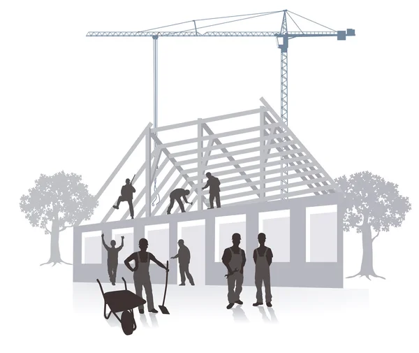 House építőipari munka — Stock Vector