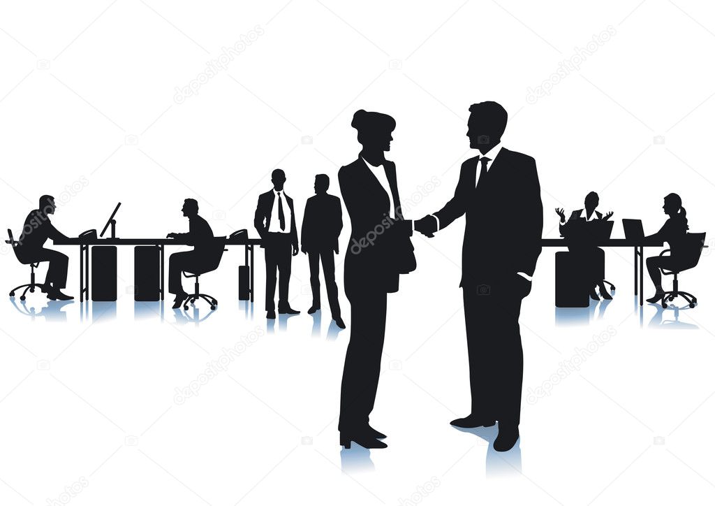 Agreement with a handshake at the office